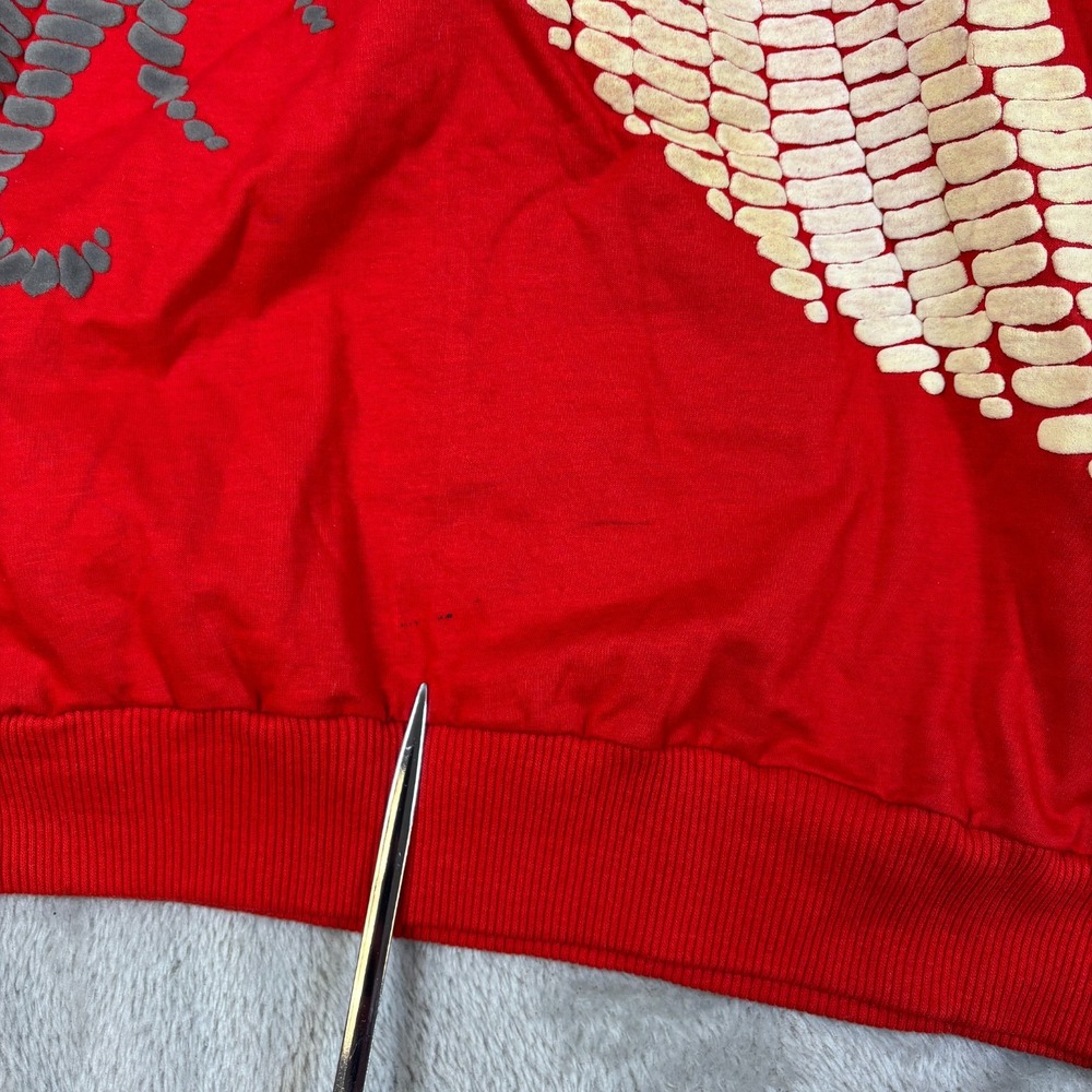 Vintage Crane Sweatshirt Womens Large Red Japanese Style Pullover Puff Print 80s - Picture 7 of 7
